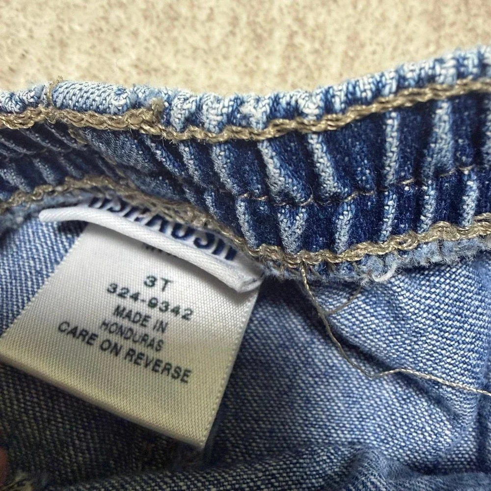 Vintage OshKosh B'Gosh Toddler Girls 3T Denim Skort Shorts Skirt Y2K